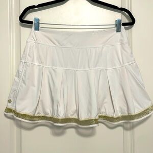 Lilly Pulitzer LUXLETIC Skort with Metallic Gold Hemline size M